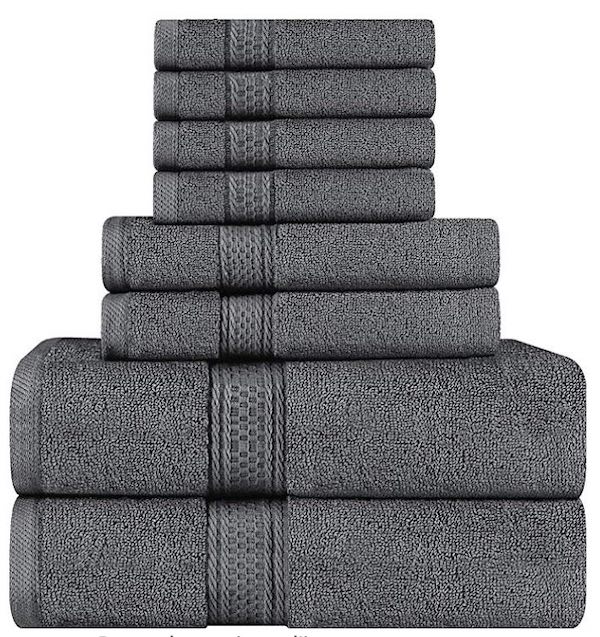 serviettes-de-bain-unies-coton-gris